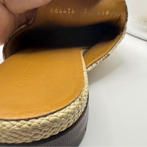 Gucci Princetown Rafael Horsebit Mule Neutral Straw and Snake Trim 7 UK/7.5 US - Picture 6 of 15